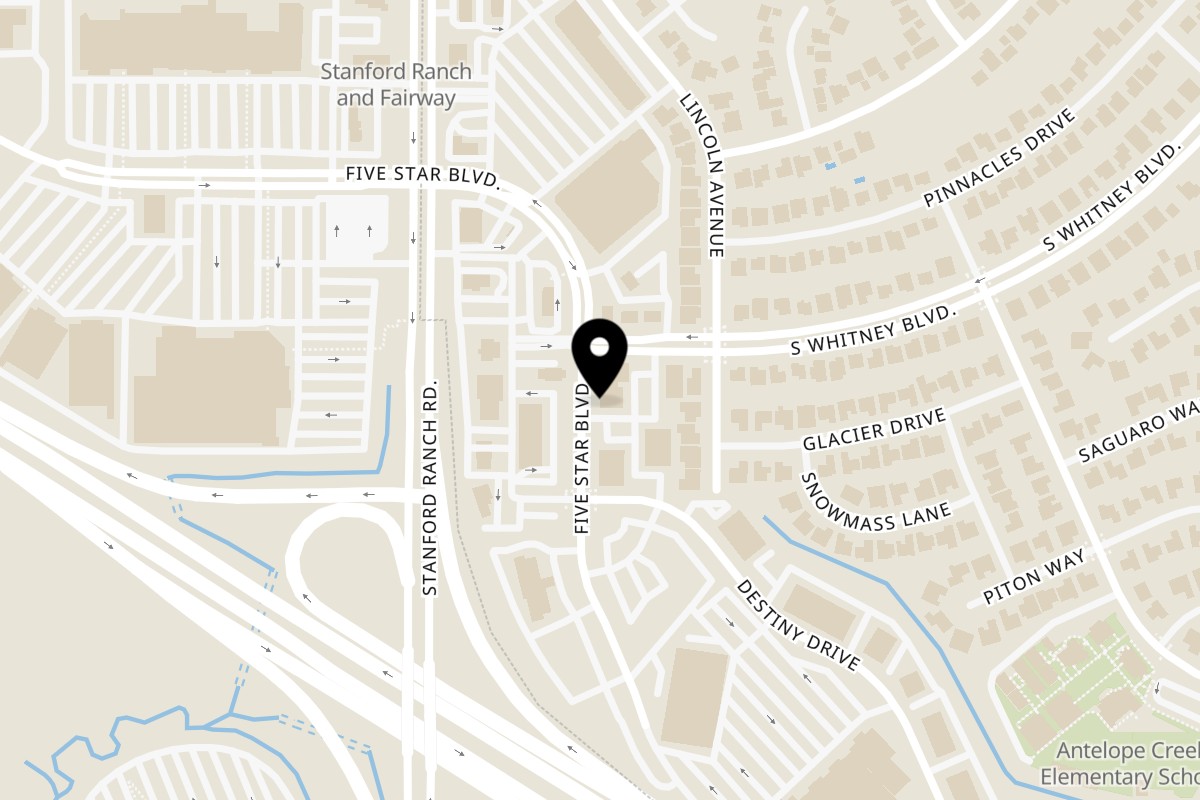 Map showing the location of La Bou Rocklin on 6801 Five Star Blvd # 415 # 415 in Rocklin